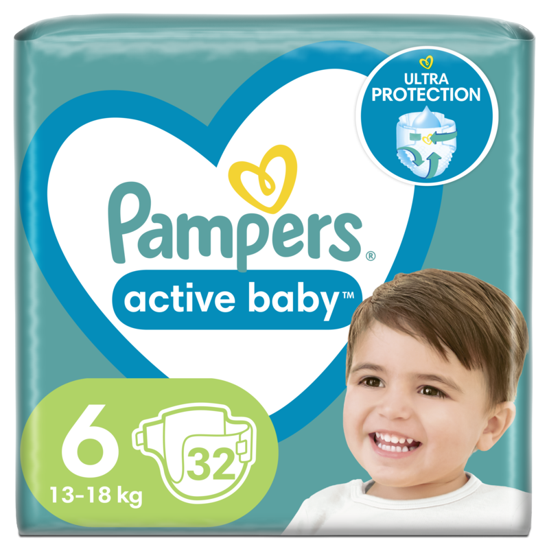 PAMPERS - ACTIVE BABY Νο6 (13-18kg) - 32τεμ.